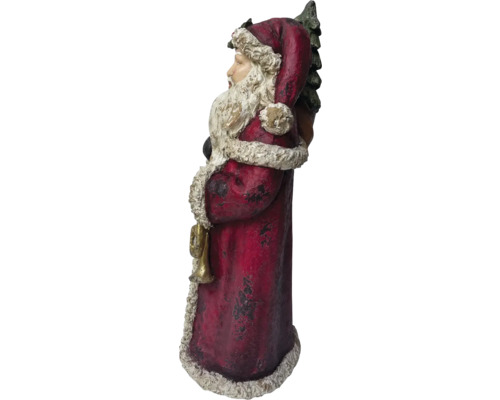 Dekorativní figurka Santa Claus s vánočním stromkem a trumpetou