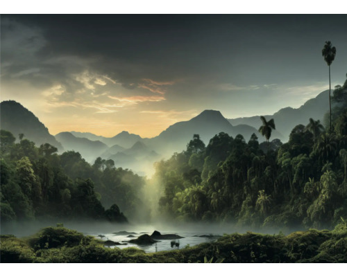 Krajina s horami, džunglí a řekou