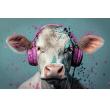 Kráva se sluchátky