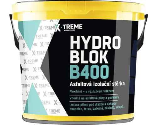 Hydroizolační stěrka DEN BRAVEN Hydro Blok B400 asfaltová 5 kg X-treme Hydro Blok B400 asfaltová izolace v kbelíku