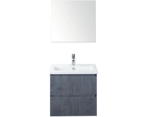 Kombinace umyvadla se zrcadlem a dvěma zásuvkami