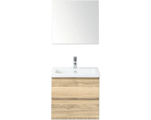 Skříňka pod umyvadlo se zrcadlem a dvěma zásuvkami