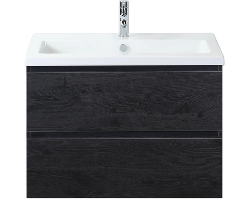 Skříňka pod umyvadlo se dvěma zásuvkami, keramické umyvadlo a vodovodní baterie