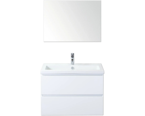 Skříňka pod umyvadlo se dvěma zásuvkami, umyvadlo na desku a zrcadlo