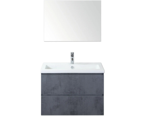 Umyvadlo se skříňkou a zrcadlem do koupelny