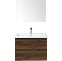 Umyvadlo se zrcadlem, umyvadlem a spodní skříňkou se dvěma zásuvkami