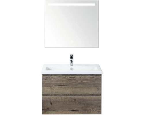 Umyvadlová skříňka s umyvadlem a zrcadlem s osvětlením