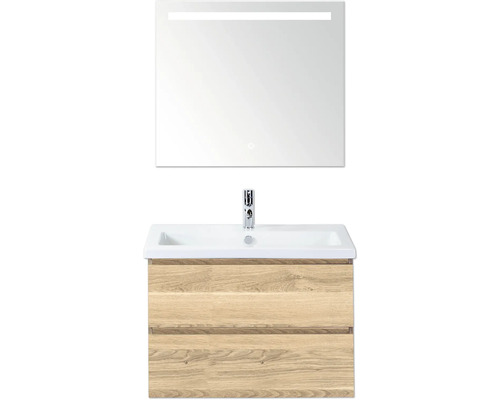 Umyvadlo se skříňkou, zrcadlem a osvětlením do koupelny