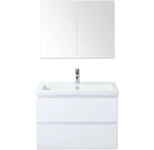 Umyvadlová skříňka s umyvadlem, baterií a zrcadlovou skříňkou