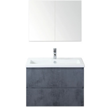 Umyvadlo s umyvadlovou skříňkou a zrcadlovou skříňkou do koupelny