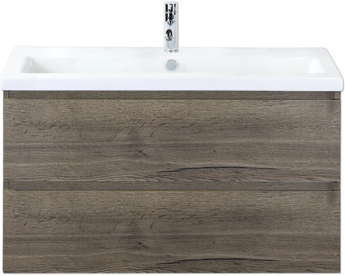 Skříňka pod umyvadlo se dvěma zásuvkami a umyvadlem na desku