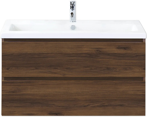 Umyvadlová skříňka se dvěma zásuvkami a umyvadlem na desku