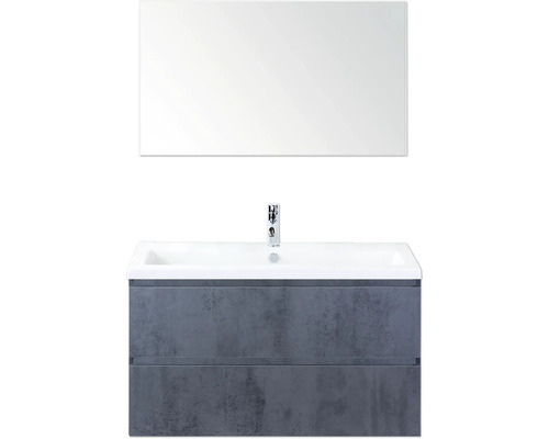 Umyvadlo se zrcadlem a skříňkou pod umyvadlo