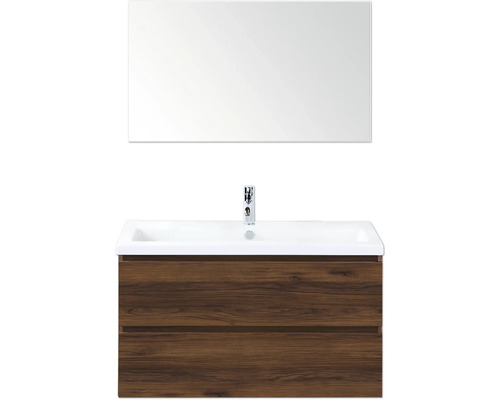 Skříňka pod umyvadlo s umyvadlem a zrcadlem do koupelny