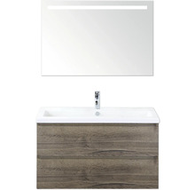 Koupelnová sestava s umyvadlovou skříňkou, umyvadlem a zrcadlem