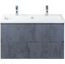 Skříňka pod umyvadlo se dvěma zásuvkami, umyvadlo a armatury