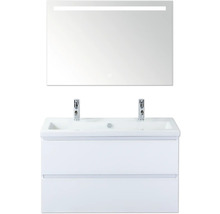 Koupelnová skříňka s umyvadlem, zrcadlem a dvěma zásuvkami