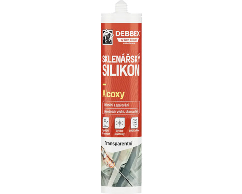 Silikon sklenářský Den Braven ALCOXY 280 ml transparentní Debbex sklenářský silikon kartuše