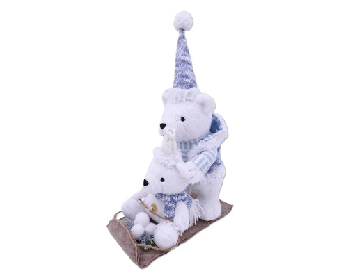 Dekorativní figurka se dvěma ledními medvědy na saních
