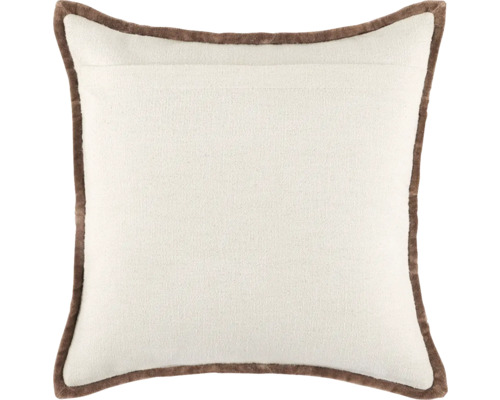 Čtvercový dekorativní polštář s hnědým lemem