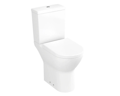Kombinované WC VitrA S50 s hlubokým splachováním a vyvýšeným splachovacím okrajem bílé lesklé HygieneGlaze s WC sedátkem 9796B003-7200