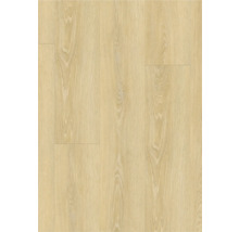 Detail světlé laminátové podlahy s texturou dřeva.