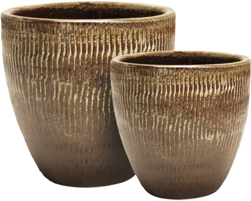 Květináč terakota Samoa set 2 ks 36 x 36 x 31 cm hnědý