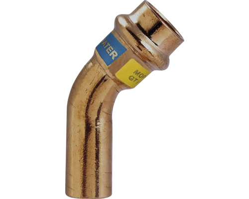 Lisovací fitink koleno 45 stupňů z kovu pro vodovodní potrubí