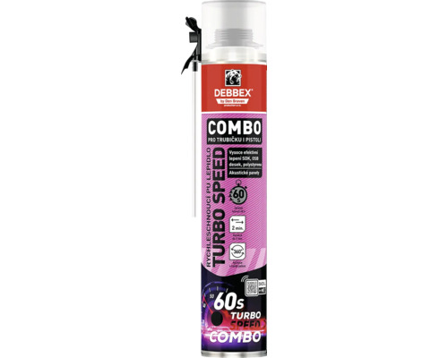 Lepidlo PU Den Braven Turbo Speed Combo 2v1 750 ml Debbex Combo polyuretanové lepidlo dóza