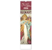 Nástěnný kalendář Alphonse Mucha 2026 s motivem Champagne Ruinart