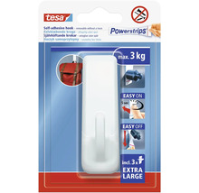 Samolepicí háček Tesa včetně tří extra velkých proužků Powerstrips pro odstranění beze stop do maximální hmotnosti tři kilogramy