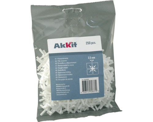 Balení distanční křížky 2,5 milimetru, 250 kusů