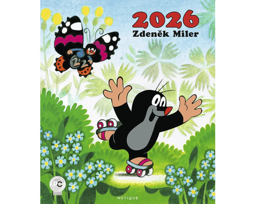 Kalendář Zdeňka Milera 2026 s krtečkem a motýlem