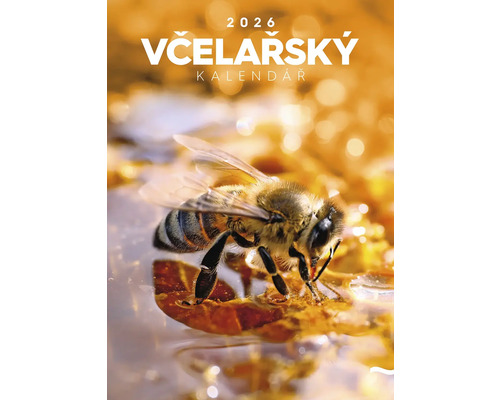 Včelařský kalendář 2026 s detailním záběrem včely