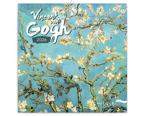 Kalendář Vincenta van Gogha na rok 2026 s motivem kvetoucích mandloní