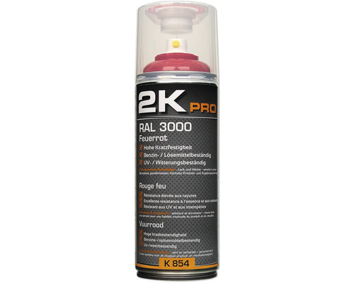 Barva ve spreji 2K PRO lesk RAL 3000 ohnivě červená 400 ml