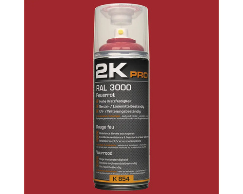 Barva ve spreji 2K PRO lesk RAL 3000 ohnivě červená 400 ml 2K Pro sprej RAL 3000 ohnivě červená