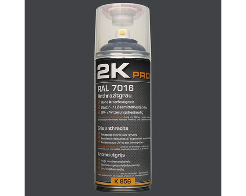 Barva ve spreji 2K PRO lesk RAL7016 antracitově šedá 400 ml 2K Pro RAL 7016 Antracitová šedá barva ve spreji