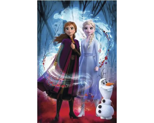 Scéna s Annou, Elsou a Olafem z filmu Ledové království