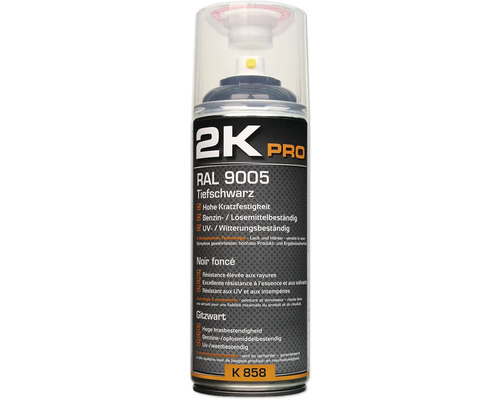 Barva ve spreji 2K PRO lesklá RAL 9005 sytě černá 400 ml