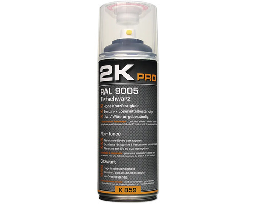 Barva ve spreji 2K PRO matná RAL 9005 sytě černá 400 ml