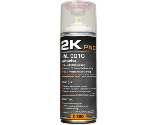 Barva ve spreji 2K PRO lesk RAL 9010 čistě bílá 400 ml