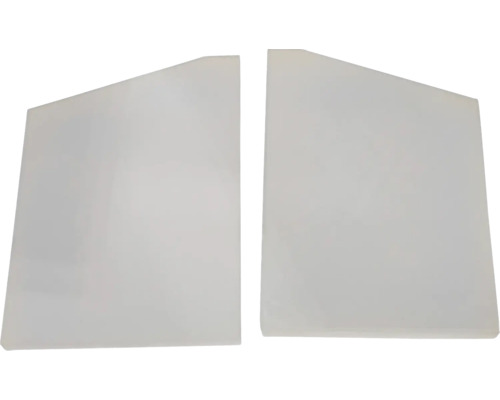 Sada desek spalovací komory, 2dílná (boční) pro krbová kamna AMSTAD, CASABLANCA, KIRUNA, NYBORG, VERONA Dvě bílé police