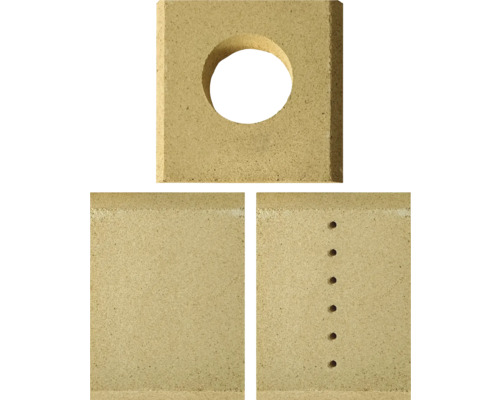 Sada desek spalovací komory, 3dílná (zadní) pro kamna CLASSICLINE, MEGAN, SLIMLINE, ZEPHYR Šamotová cihla s vrtáním a otvory pro obložení krbu