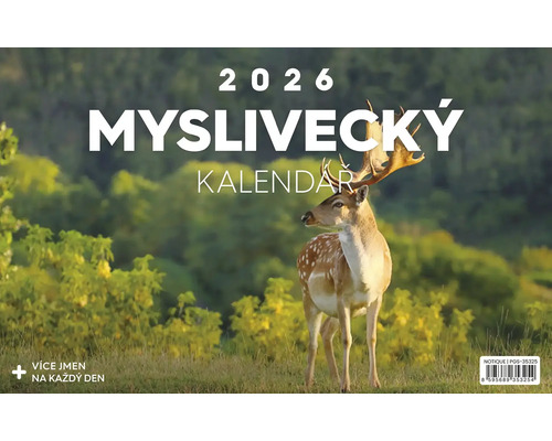 Lovecký kalendář pro rok 2026 s motivem jelena