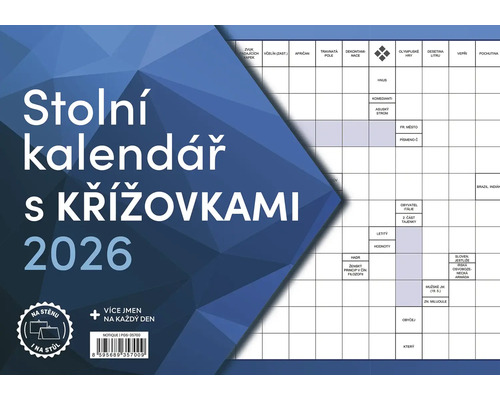 Stolní kalendář s křížovkami pro rok 2026