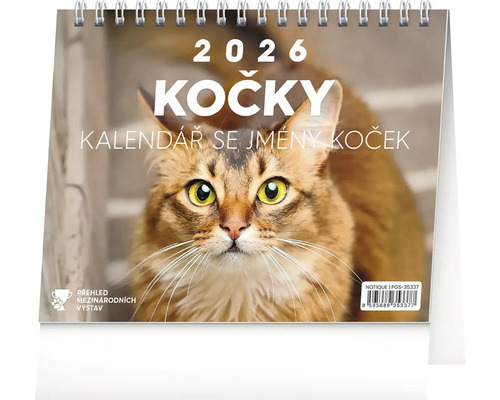 Stolní kalendář 2026 s motivy koček