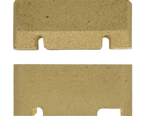 Sada desek spalovací komory, 2dílná (přední) pro krbová kamna HIRI, MEGAN Žáruvzdorná cihla s vybráními