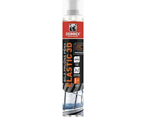 Montážní pěna PUR DEN BRAVEN 3D pružná pistolová 750 ml Debbex Elastic 3D montážní pěna