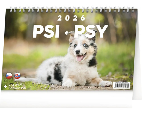 Stolní kalendář 2026 s motivem psa